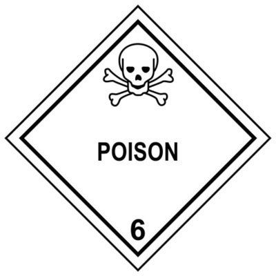 D.O.T. Labels - "Poison", 4 x 4"
