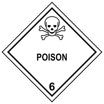 D.O.T. Labels - "Poison", 4 x 4"