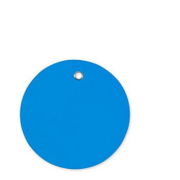 Plastic Tags - 3" Circle, Blue S-7219BLU