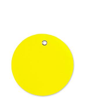 Plastic Tags - 3" Circle, Yellow S-7219Y