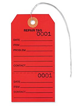 Repair Tags - #5, Pre-wired, Red S-7220RPW