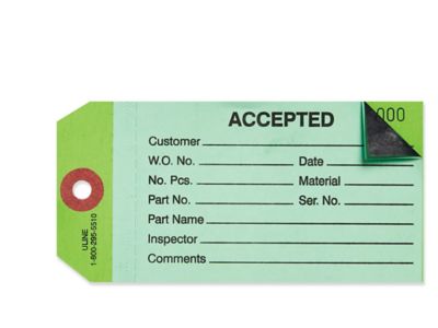  2-Part Inspection Tags - "Accepted"
