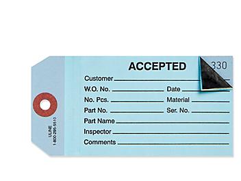 2-Part Inspection Tags - "Accepted", Blue S-7221BLU