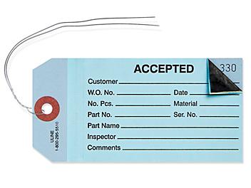 2-Part Inspection Tags - "Accepted", Blue, Pre-wired S-7221BLUPW