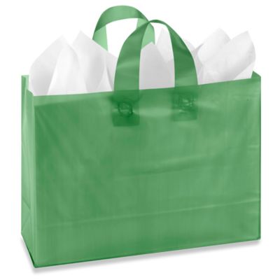 Colored Frosty Shoppers - 16 x 6 x 12", Vogue, Dark Green S-7258G