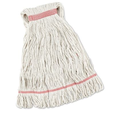 RW Clean 24 oz White Poly-Cotton Blend Wet Mop Head - Loop End - 1