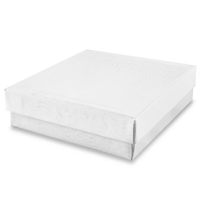 Jewelry Boxes - 3 1/2 x 3 1/2 x 1", White Swirl S-7278