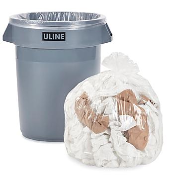 Uline Industrial Trash Liners - 33 Gallon, .75 Mil, Clear S-7316
