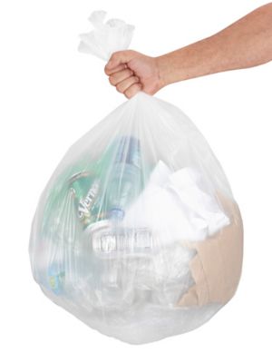 15 x 9 x 24 x 3 mil Clear Eco-Friendly Poly Trash Liners