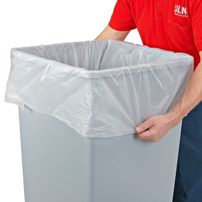 Uline Industrial Trash Liners - 40-45 Gallon, 2.5 Mil, Clear