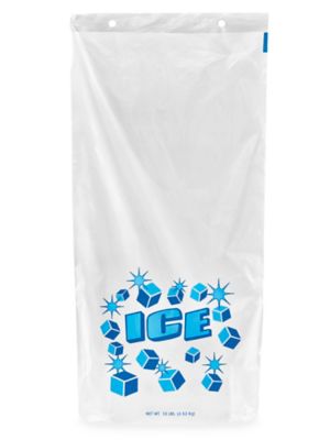 Bolsas de hielo de plástico transparente de 3 libras, 1000 bolsas por caja,  tamaño de 6 x 19 pulgadas, grosor de 1.25 milésimas de pulgada
