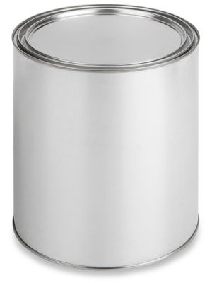 1 Quart Metal Paint Can with Lid, Gold Phenolic Lined, 4.875 H