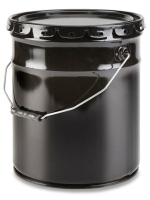 Open Top Steel Pail - 5 Gallon, Black - ULINE Canada - Qty of 3 - S-20030BL