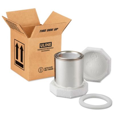 Quart Foam Shipper Kit 1 x 1, Kraft - ULINE - Pack of 5 - S-7347