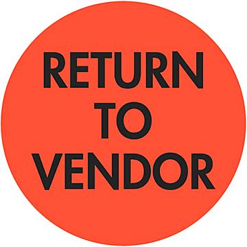 Circle Inventory Control Labels - "Return to Vendor", 2"