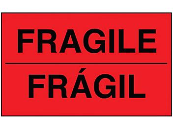 Bilingual English/Spanish Labels - "Fragile", 3 x 5" S-7381