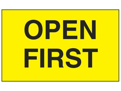 Étiquettes adhésives – « Open First », 3 x 5 po
