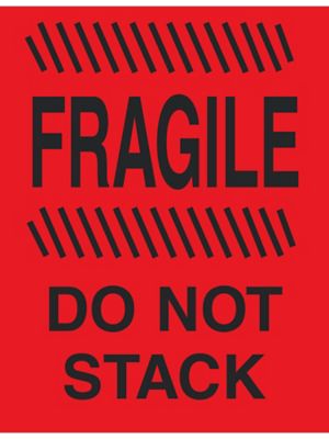 "Fragile/Do Not Stack" Label - 4 x 6"