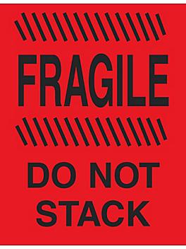 "Fragile/Do Not Stack" Label - 4 x 6" S-7391