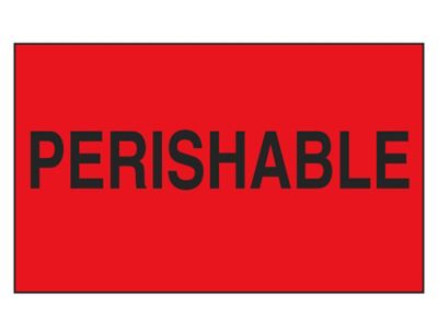 Étiquettes adhésives – « Perishable », 3 x 5 po