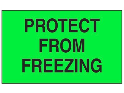 "Protect from Freezing" Labels - 3 x 5"