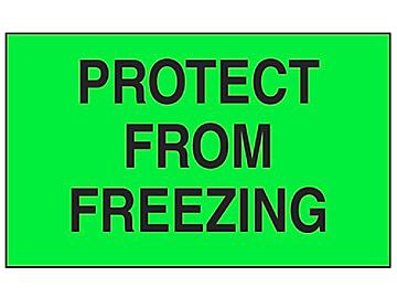 "Protect from Freezing" Labels - 3 x 5"