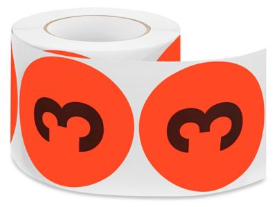 4" Circle Labels - "3" S-7402