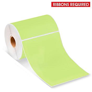 Desktop Thermal Transfer Labels - Green, 4 x 6", Ribbons Required S-7423G
