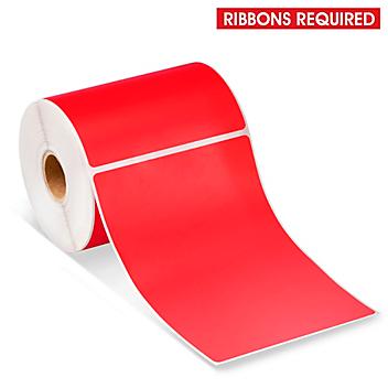 Desktop Thermal Transfer Labels - Red, 4 x 6", Ribbons Required S-7423R