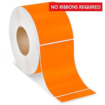 Industrial Direct Thermal Labels - Orange, 4 x 6" S-7437O