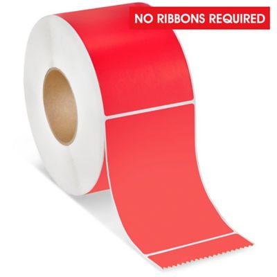 Industrial Direct Thermal Labels - Red, 4 x 6