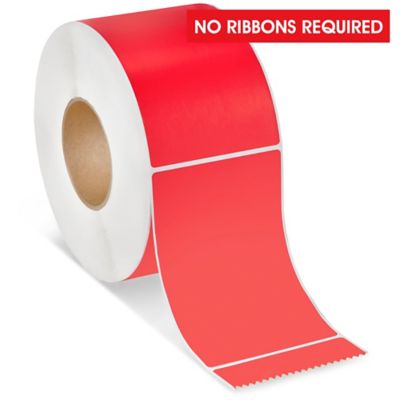 Industrial Direct Thermal Labels - Red, 4 x 6" S-7437R