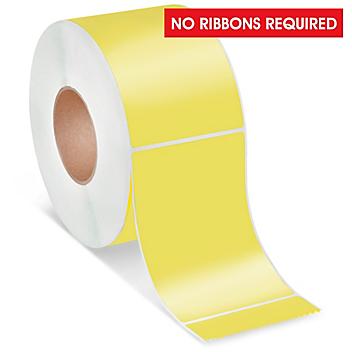 Industrial Direct Thermal Labels - Yellow, 4 x 6" S-7437Y