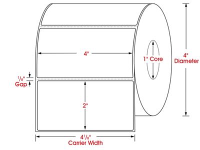 Roll of 250 Label 4x6 Direct Thermal for Zebra Printers