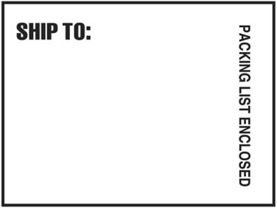 Enveloppes à bannière – « Packing List Enclosed/Ship To: », 4 1/2 x 6 po, blanc