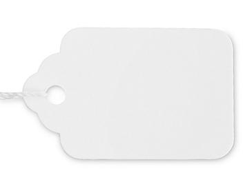 Merchandise Tags - #5, 1 3/32 x 1 3/4", Prestrung, White S-7603