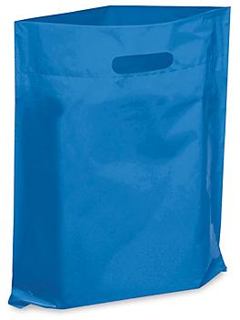 Die Cut Handle Bags - 12 x 15", Blue S-7632BLU