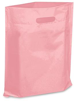 Die Cut Handle Bags - 12 x 15", Pink S-7632PK