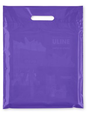 Plastic Shopping Bags - Die Cut Handle Bags - 12 x 15, Clear - ULINE - Carton of 500 - S-7632C