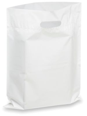 White Paper Shopping Bags - 14 x 10 x 15 1/2, Take Out S-9668 - Uline