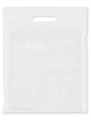 Plastic Shopping Bags - Die Cut Handle Bags - 12 x 15, Clear - ULINE - Carton of 500 - S-7632C