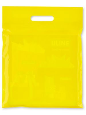 Plastic Shopping Bags - Die Cut Handle Bags - 12 x 15, Clear - ULINE - Carton of 500 - S-7632C