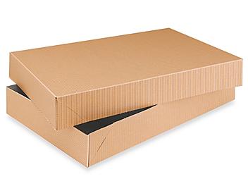 2-Piece Apparel Boxes - 17 x 11 x 2 1/2", Kraft Pinstripe S-7635