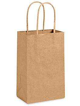 Kraft Paper Shopping Bags - 5 1/2 x 3 1/4 x 8 3/8", Rose S-7636