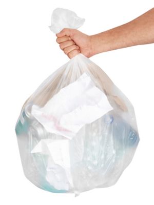 12-16 Gallons 1 Mil Clear Low Density Trash Bags 15x9x32 - 500 Bags/Case
