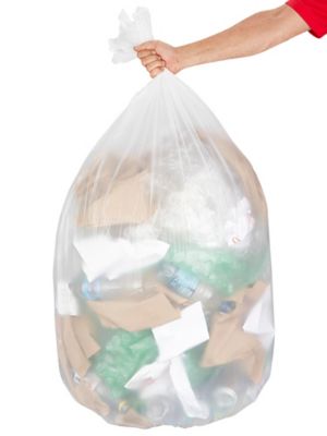Uline Economy Trash Liners - Natural, 60 Gallon, .67 Mil S-7686
