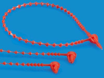 Beaded Security Ties - 5", Red S-7751R