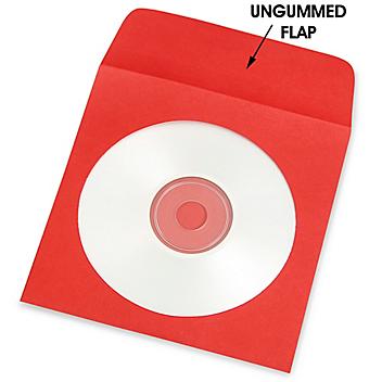 Paper CD Envelopes - 5 x 5", Red S-7762R