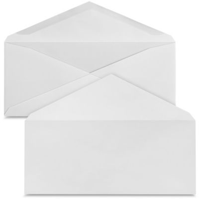 10 Gummed V-Flap White Business Envelopes - 4 1/8 x 9 1/2 S-7801