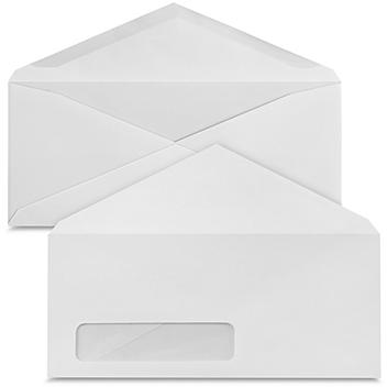 #10 Gummed V-Flap White Business Envelopes with Left Window - 4 1/8 x 9 1/2" S-7802